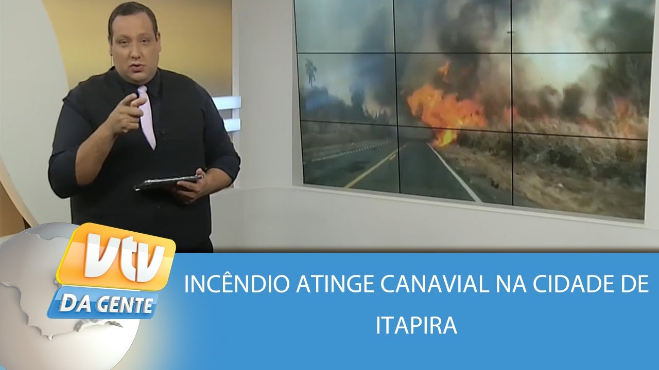 Incêndio atinge canavial na cidade de Itapira