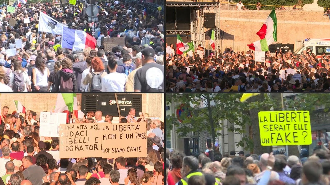 Europeus protestam contra medidas anticovid-19 | AFP