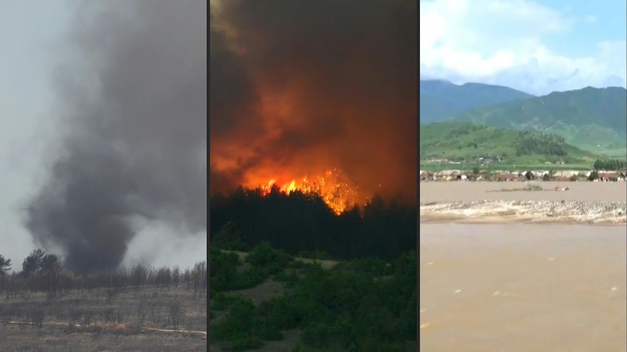Incêndios na Europa e enchentes na Coreia do Norte | AFP