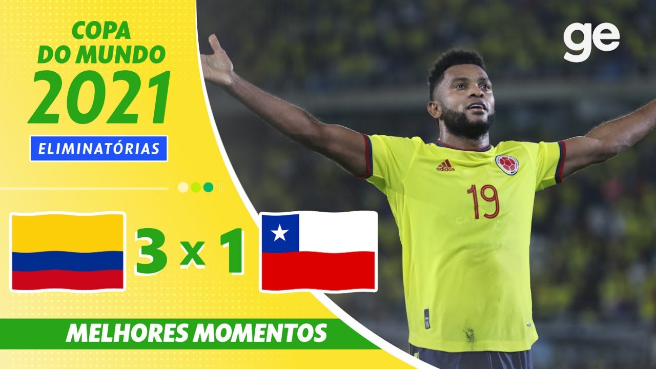 COLÔMBIA 3 X 1 CHILE l MELHORES MOMENTOS l 10ª RODADA ELIMINATÓRIAS DA COPAl l ge.globo