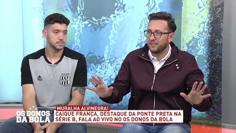 Caíque França, goleiro da Ponte Preta, fala ao vivo no programa Donos da Bola