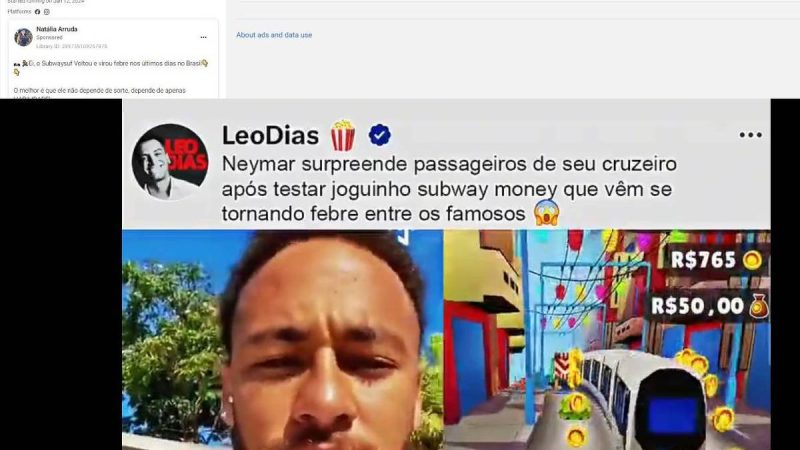Neymar e Anitta têm imagem usada em golpe do Subway Money – 15/01/2024 – Tec