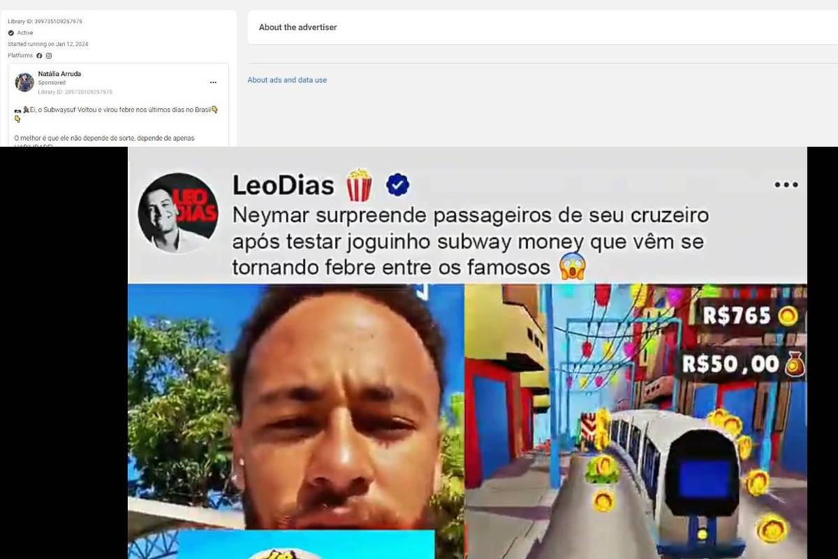 Neymar e Anitta têm imagem usada em golpe do Subway Money – 15/01/2024 – Tec