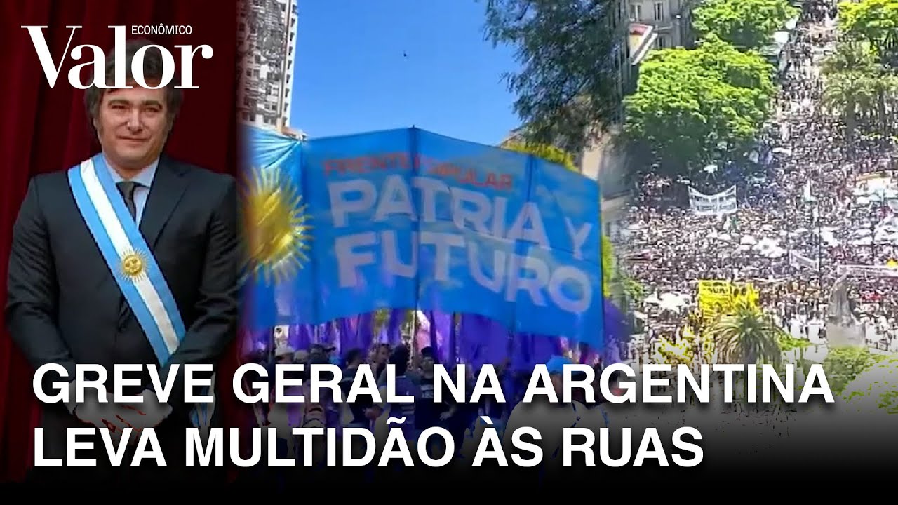 Greve geral na Argentina leva multidão às ruas da capital