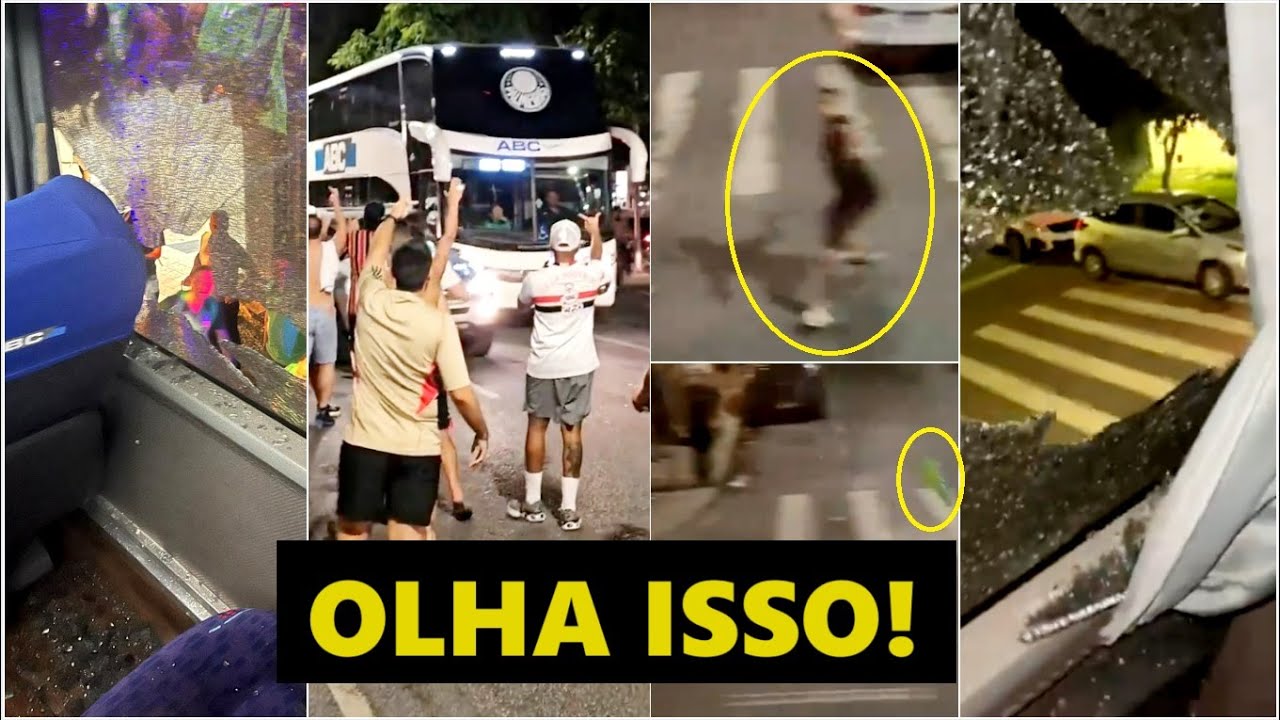 ABSURDO! Ônibus do Palmeiras é ATACADO por torcedor do São Paulo antes da Supercopa!