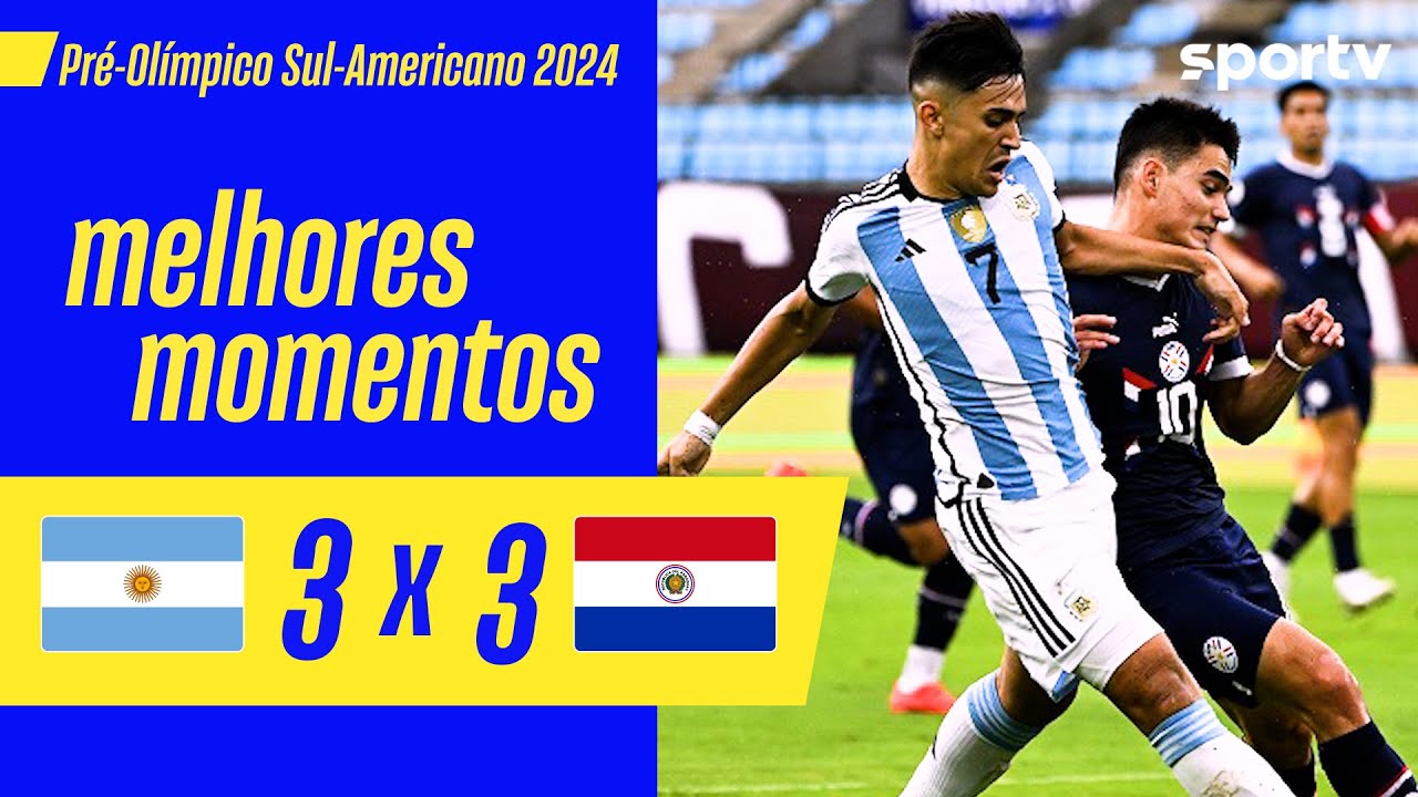 ARGENTINA 3 X 3 PARAGUAI | MELHORES MOMENTOS | PRÉ-OLÍMPICO DE FUTEBOL MASCULINO 2024 | sportv