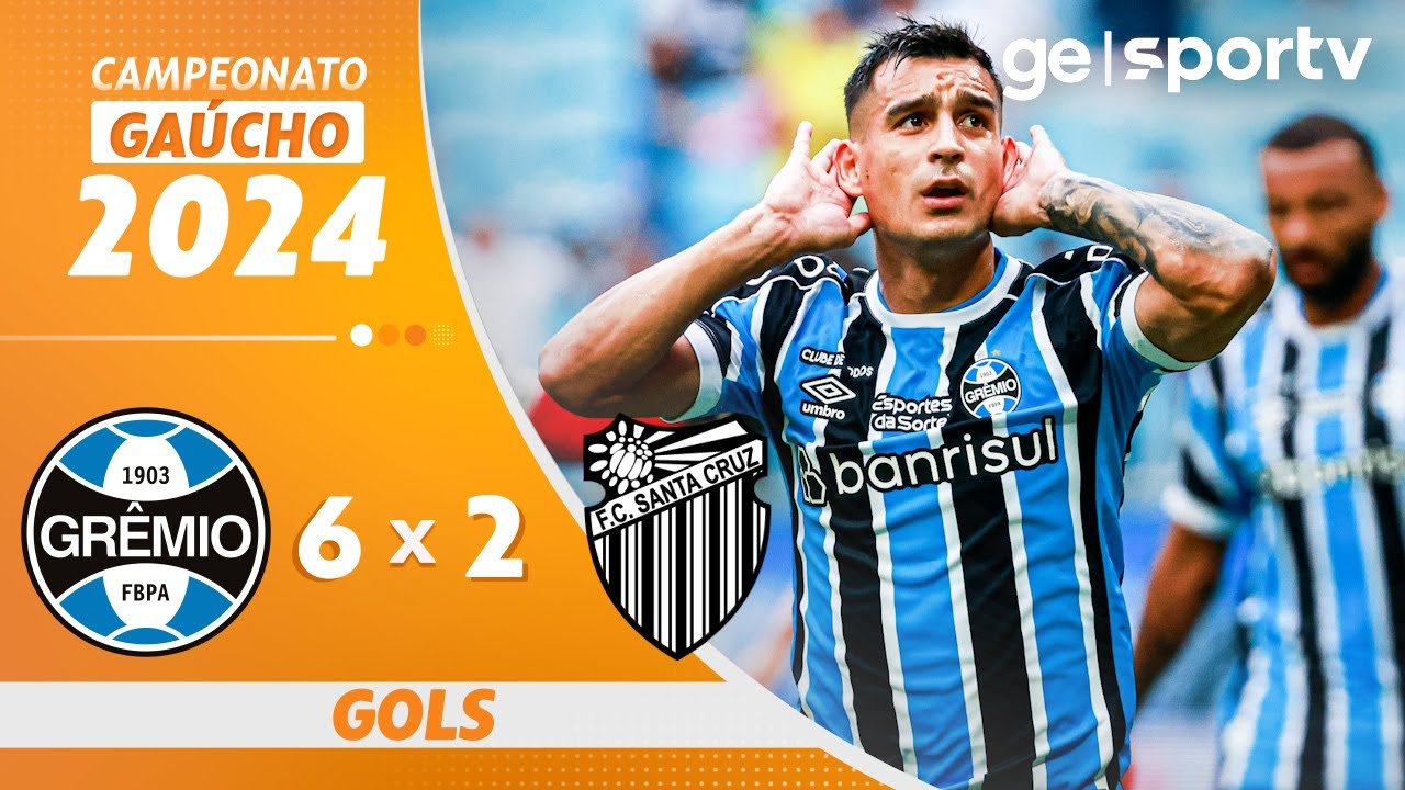 GRÊMIO 6 X 2 SANTA CRUZ | MELHORES MOMENTOS | CAMPEONATO GAÚCHO | ge.globo