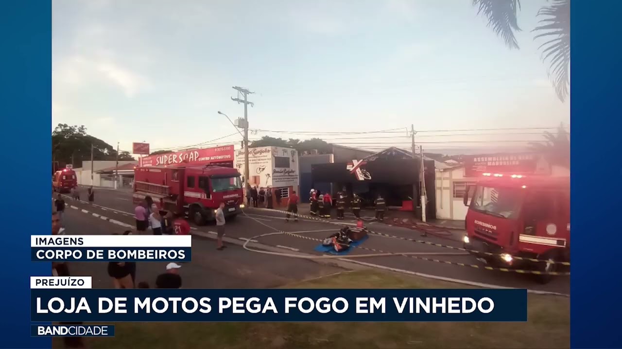 Loja de motos pega fogo em Vinhedo