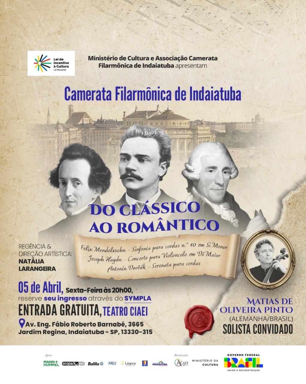 Camerata Filarmnica realiza o concerto “Do clssico ao romntico” no dia 5 de abril