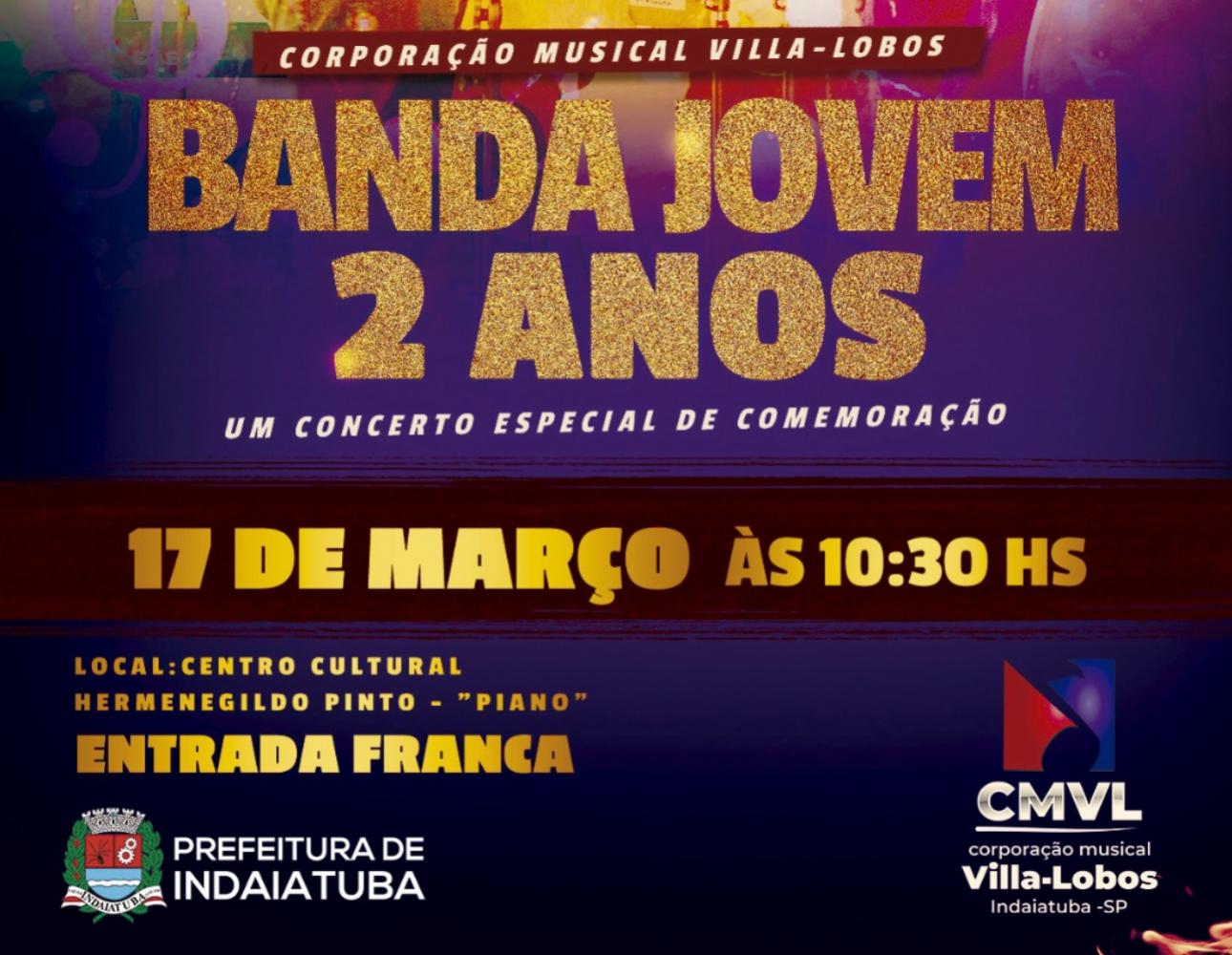 Corporao Villa-Lobos realiza concerto em comemorao aos 2 anos da Banda Jovem