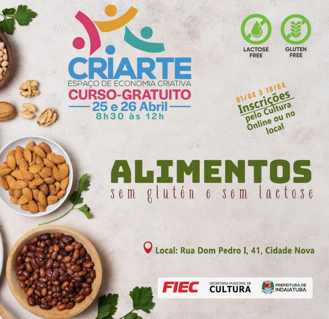 Cultura abre inscries no dia 1 de abril para o curso de alimentos sem glten e sem lactose