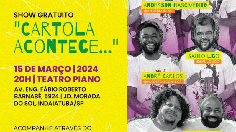 Projeto Acontece realiza show em homenagem ao cantor e compositor Cartola no dia 15 de maro