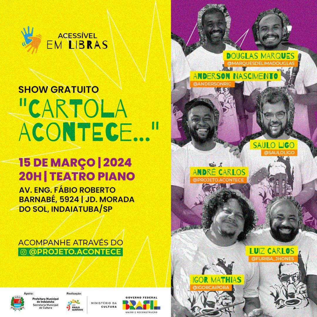 Projeto Acontece realiza show em homenagem ao cantor e compositor Cartola no dia 15 de maro