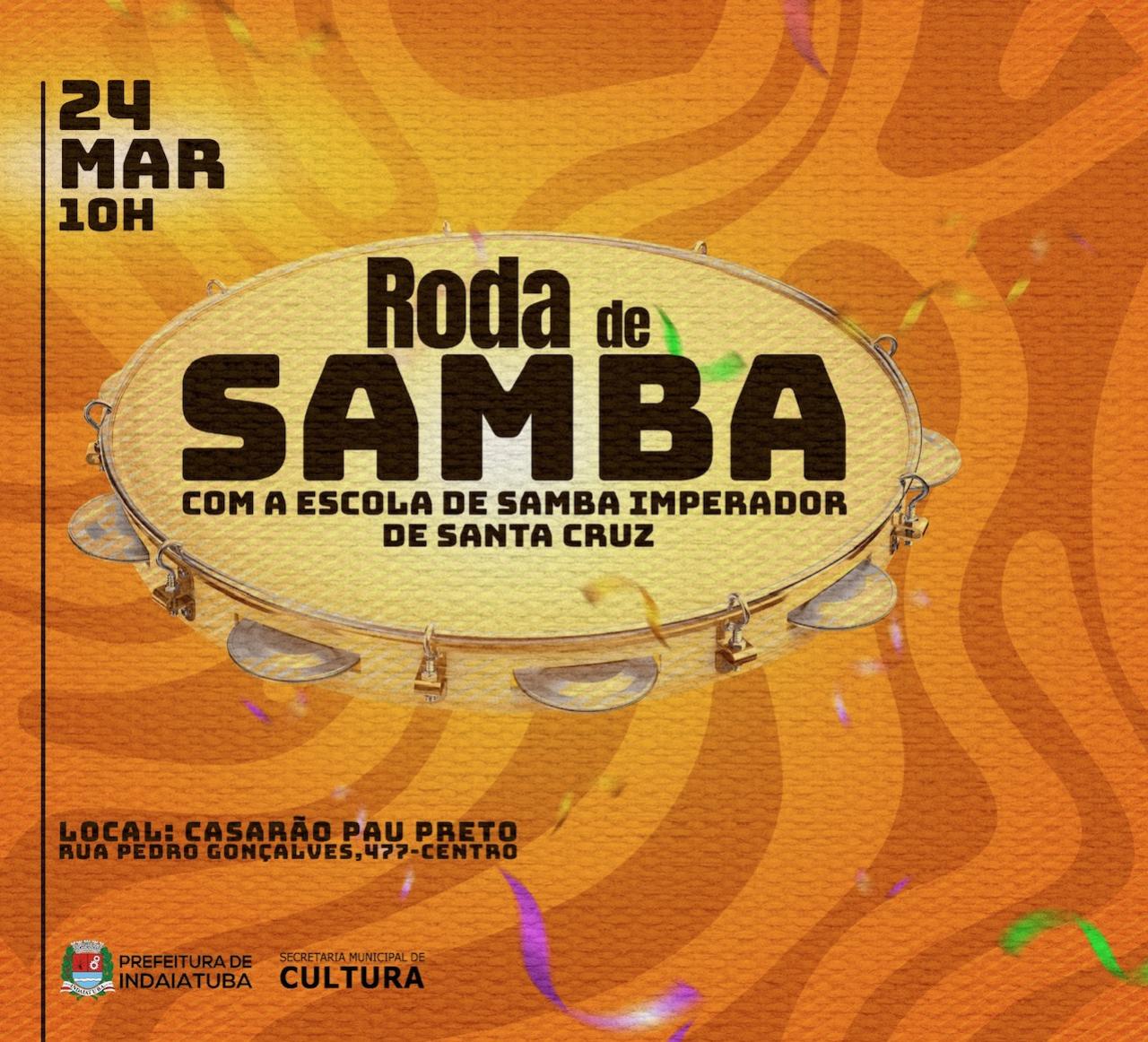 Roda de Samba acontece no prximo domingo (24) no Casaro Pau Preto