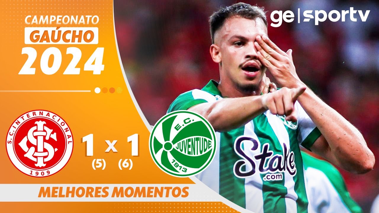 INTERNACIONAL 1 (5)X(6) 1 JUVENTUDE | MELHORES MOMENTOS | CAMPEONATO GAÚCHO | ge.globo