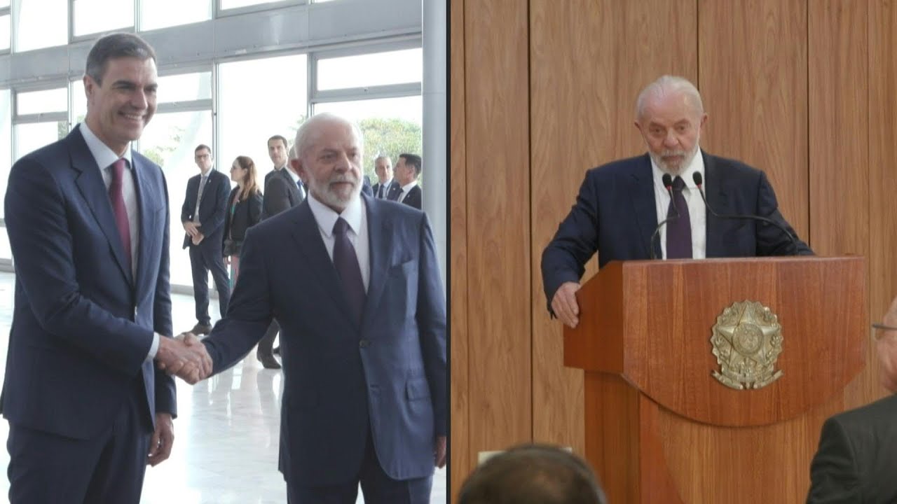 Lula e Sánchez mostram otimismo sobre acordo UE-Mercosul | AFP