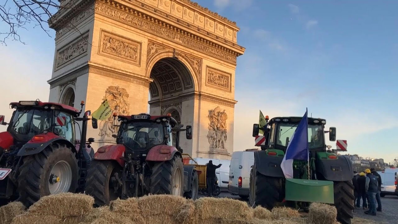 Mais de 60 detidos em protesto de agricultores no Arco do Triunfo em Paris | AFP