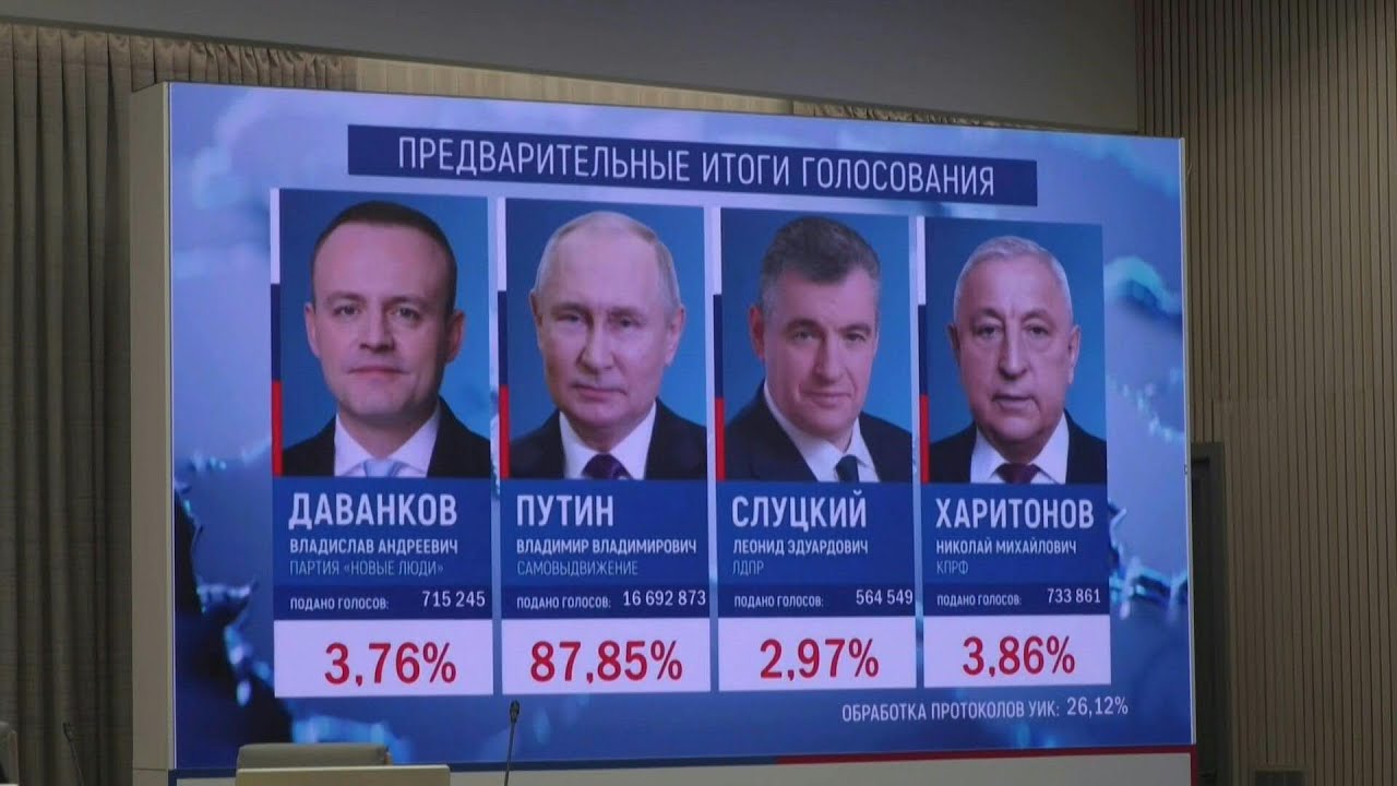 Putin é reeleito presidente da Rússia com quase 88% dos votos, indica boca de urna | AFP