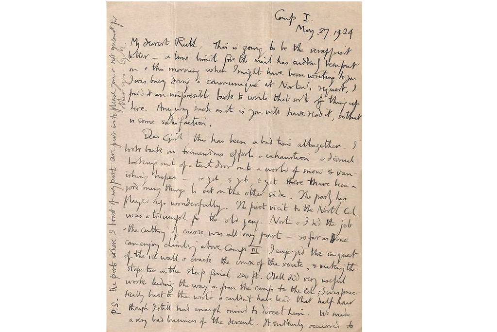 Cartas de George Mallory à esposa Ruth são divulgadas no centenário de sua morte na tentativa de ser o primeiro a escalar o Everest – 23/04/2024 – É Logo Ali