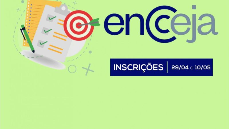 Inscries para o Encceja podem ser realizadas de 29 de abril a 10 de maio