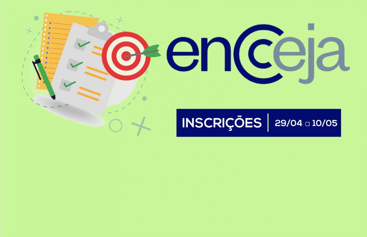 Inscries para o Encceja podem ser realizadas de 29 de abril a 10 de maio