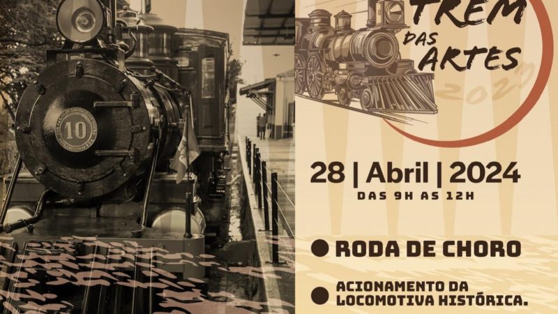 Trem das artes acontece no prximo domingo (28) com Roda de Choro e acionamento da locomotiva