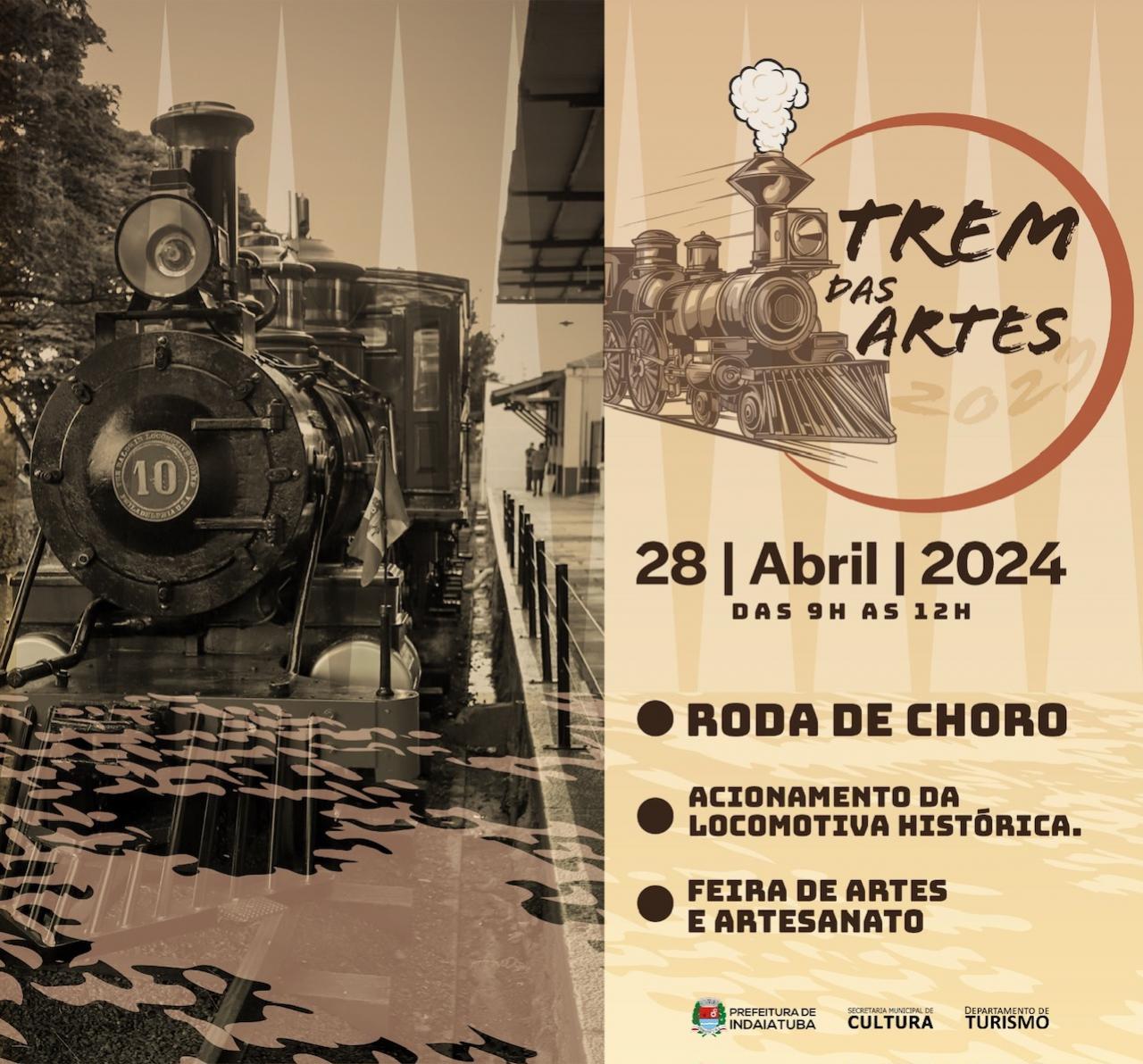Trem das artes acontece no prximo domingo (28) com Roda de Choro e acionamento da locomotiva
