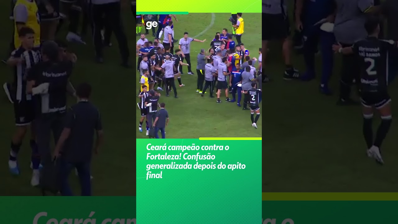 CONFUSÃO GENERALIZADA NO GRAMADO APÓS TÍTULO DO CEARÁ CONTRA FORTALEZA | #shorts | ge.globo