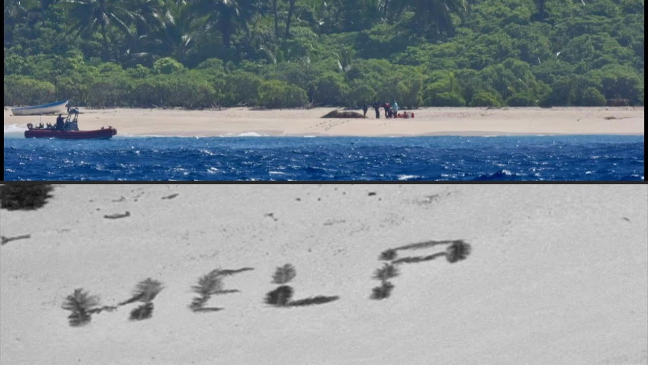 Náufragos são resgatados ao escreverem ‘SOCORRO’ em praia de ilha remota | AFP