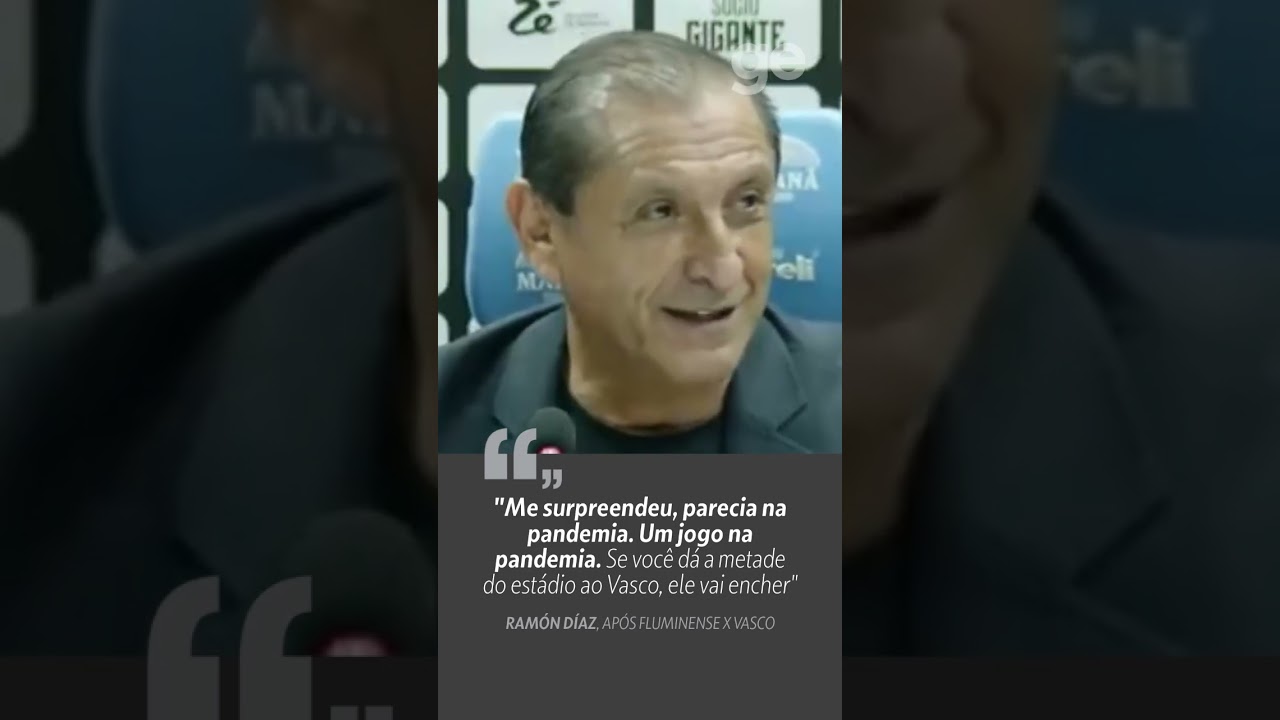 “PARECIA PANDEMIA” RAMÓN DÍAZ IRONIZA PÚBLICO MODESTO EM FLUMINENSE X VASCO | #shorts | ge.globo