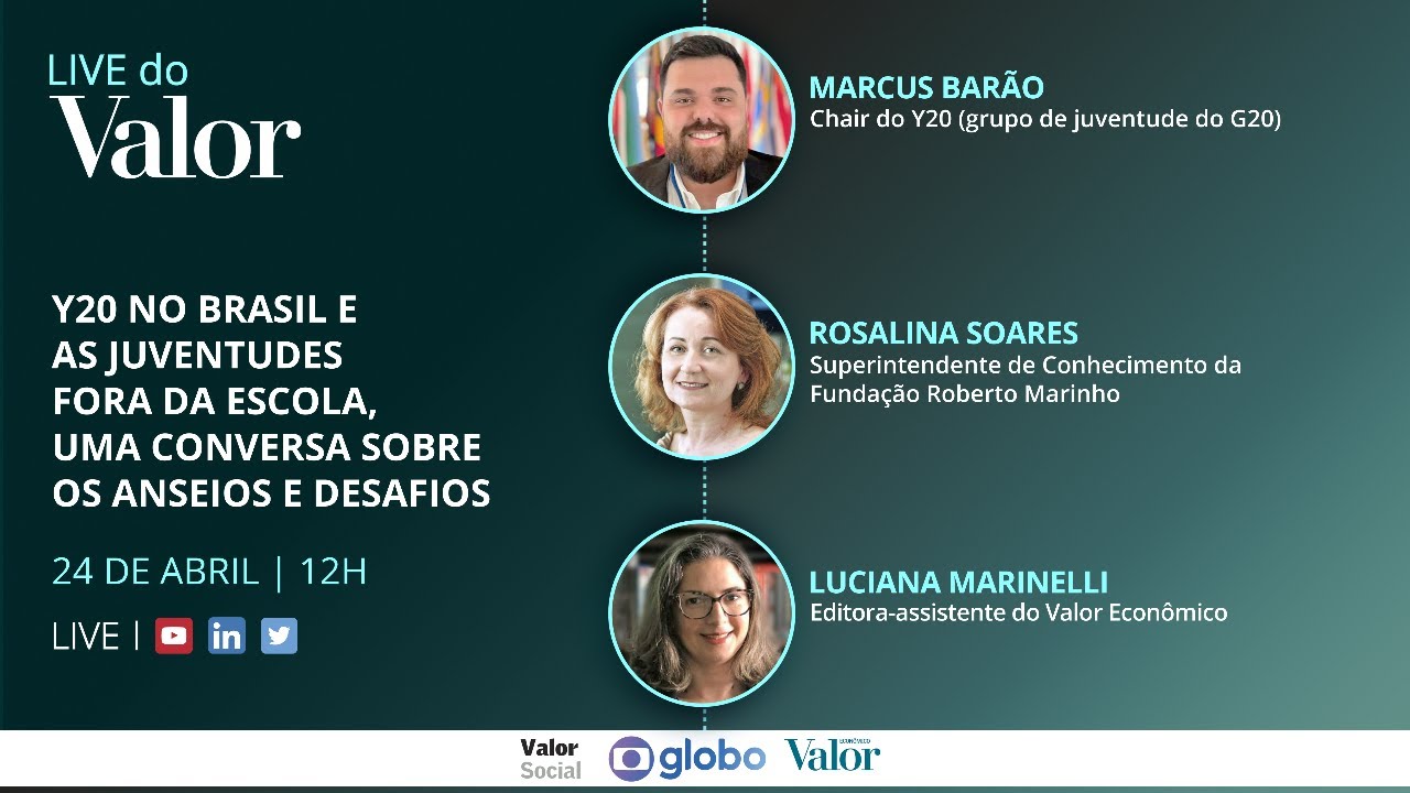 Y20 no Brasil e as juventudes fora da escola, uma conversa sobre os anseios e desafios