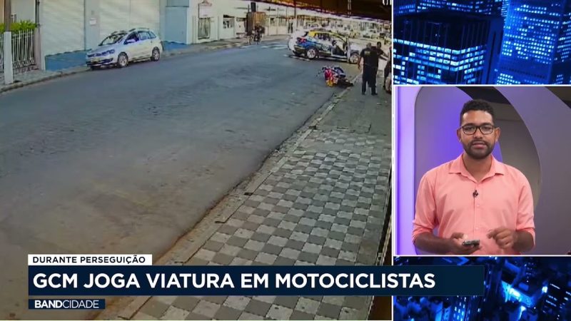 GCM joga viatura em motociclistas durante perseguição