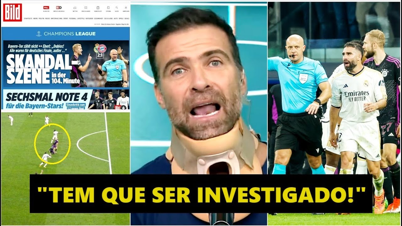 “ISSO É UM ESCÂNDALO! Esse cara tem que SER INVESTIGADO por…” Pilhado DISPARA após Real x Bayern