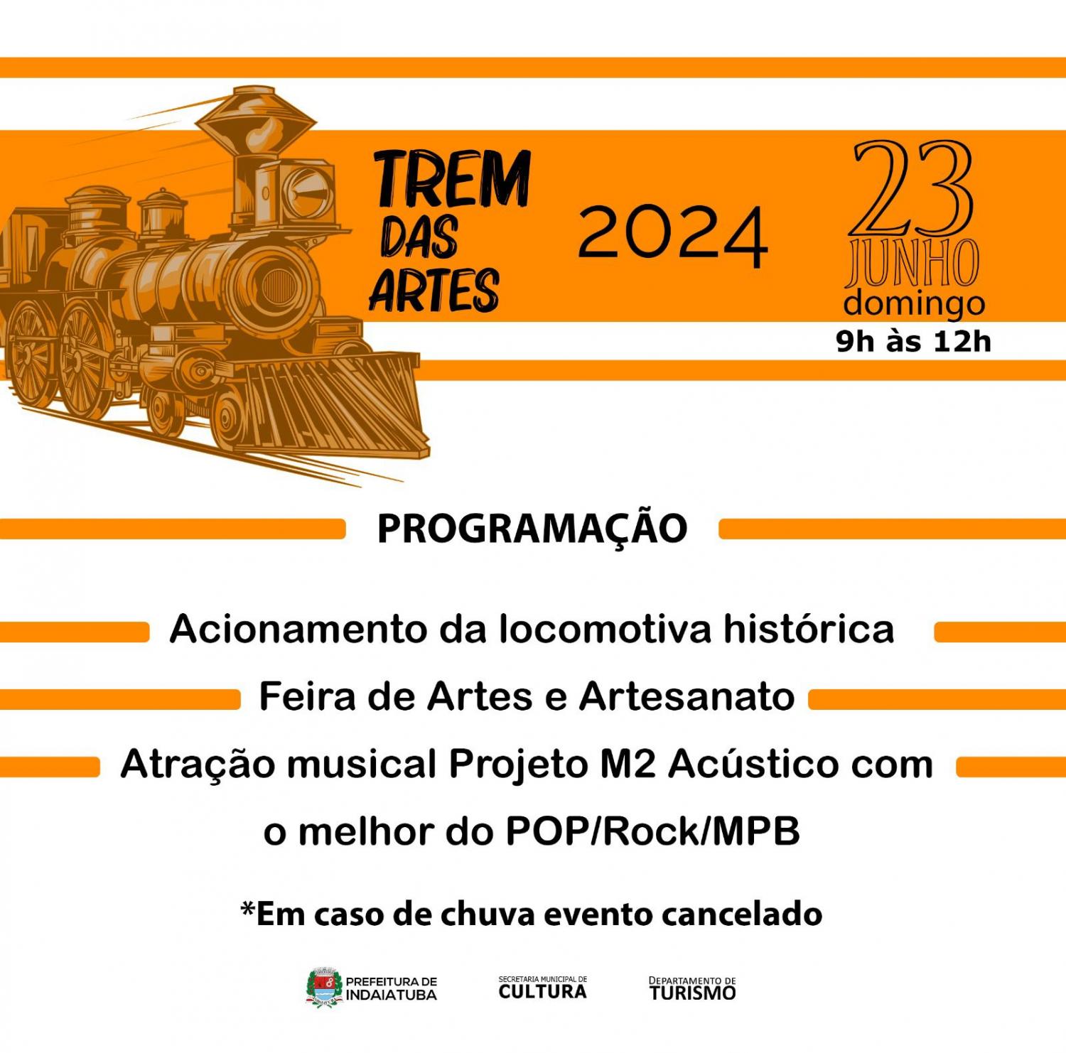 Cultura realiza mais uma edição do Trem das Artes no dia 23 de junho no Museu Ferroviário