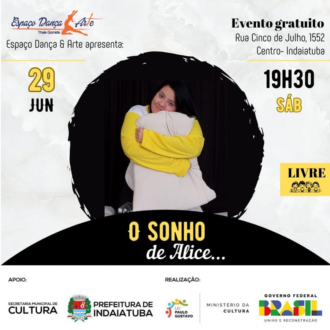 Peça "O sonho de Alice" acontece no dia 29 de junho