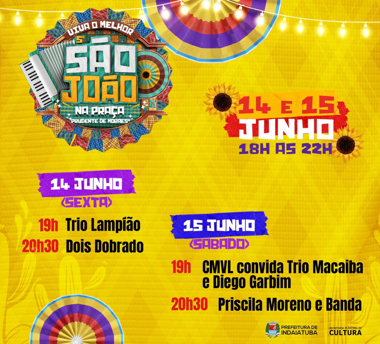 Sexta edição do São João na Praça acontece nos dias 14 e 15 de junho