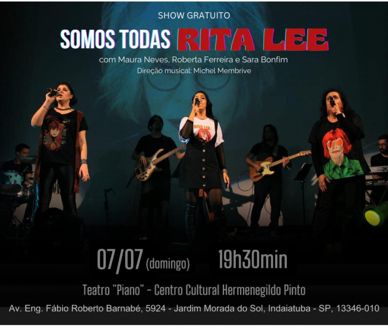 Show "Somos todos Rita Lee" acontece no dia 7 de julho no Piano