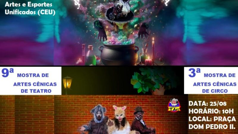 3ª semana da Mostra de Artes Cênicas de Teatro e Circo conta com atrações nos dias 24 e 25 de agosto