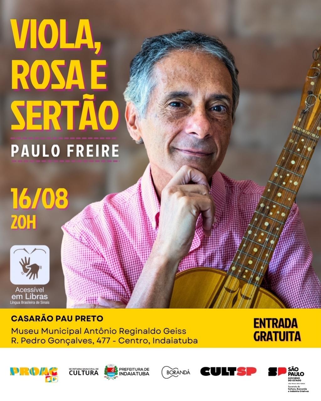 :  Oficina de viola e show "Viola, Rosa e Sertão" acontecem dia 16 de agosto no Casarão Pau Preto