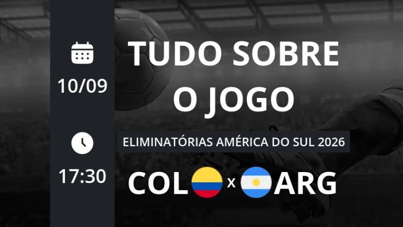 Colômbia x Argentina: que horas é o jogo hoje, onde vai ser e mais
