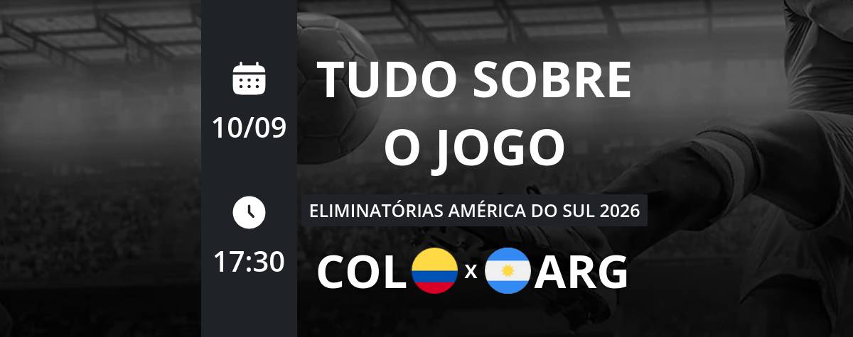 Colômbia x Argentina: que horas é o jogo hoje, onde vai ser e mais