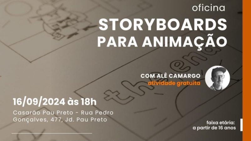 Secretaria de Cultura abre as inscrições  para a oficina gratuita de "Storyboards para animação"