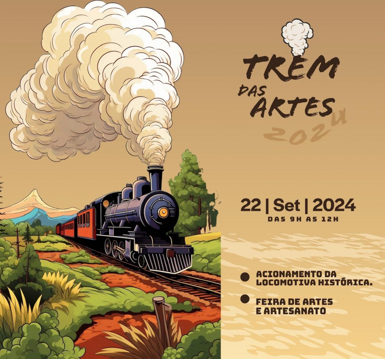 Trem das artes acontece no dia 22 de setembro no Museu Ferroviário