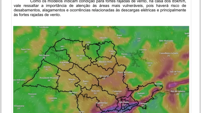 AVISO DE RISCO METEOROLÓGICO – Prefeitura Municipal de Cosmópolis – Jornal Aqui Paulínia