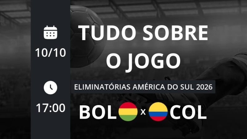 Bolívia x Colômbia: que horas é o jogo hoje, onde vai ser e mais