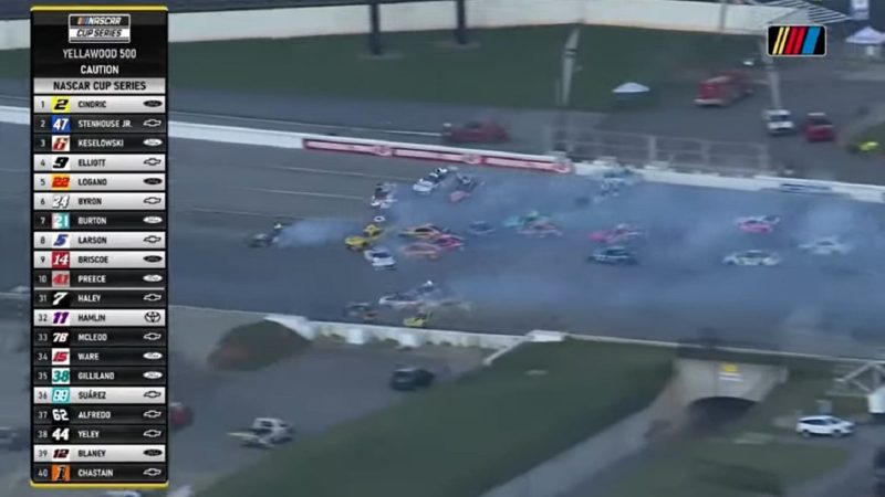 Corrida da Nascar em Talladega tem acidente envolvendo 23 carros; assista