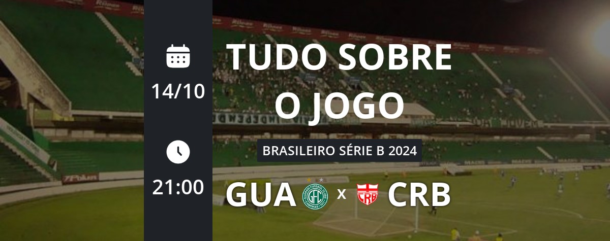 Guarani x CRB: placar ao vivo, escalações, lances, gols e mais