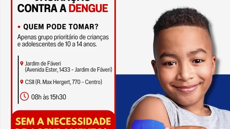 Vacinação contra a dengue – Prefeitura Municipal de Cosmópolis – Jornal Aqui Paulínia
