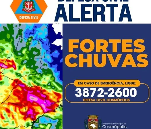 AVISO DE RISCO METEOROLÓGICO – Prefeitura Municipal de Cosmópolis – Jornal Aqui Paulínia