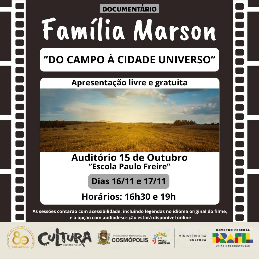 Documentário – Família Marson “Do Campo à Cidade Universo” – Prefeitura Municipal de Cosmópolis – Jornal Aqui Paulínia